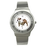 Use Your Dog Photo Bulldog Stainless Steel Watch