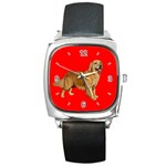 Use Your Dog Photo Golden Retriever Square Metal Watch
