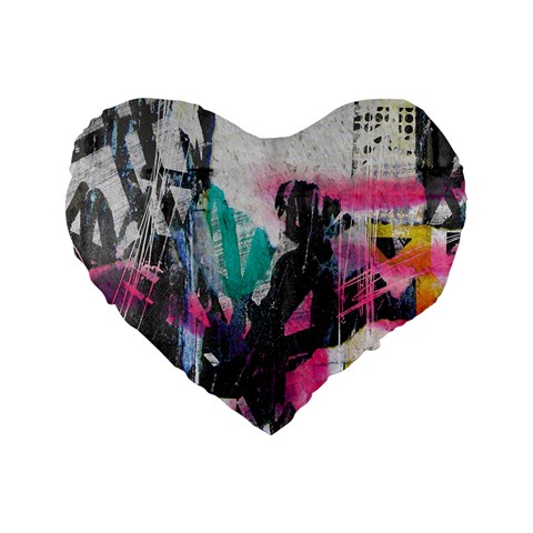 Graffiti Grunge 16  Premium Heart Shape Cushion  from UrbanLoad.com Front
