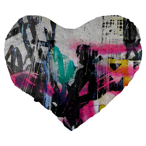 Graffiti Grunge 19  Premium Heart Shape Cushion from UrbanLoad.com Back