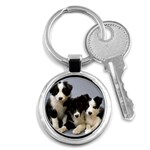 Black and White Border Collie Pups - Quality Dog Lovers Round Keychain