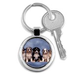 Fluffy Five Shepherd Puppies - Quality Dog Lovers Round Keychain