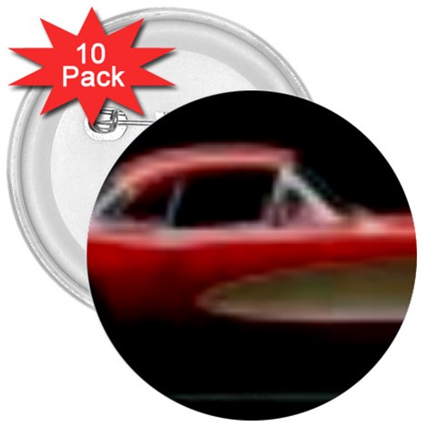 red corvette 3  Button (10 pack) from UrbanLoad.com Front