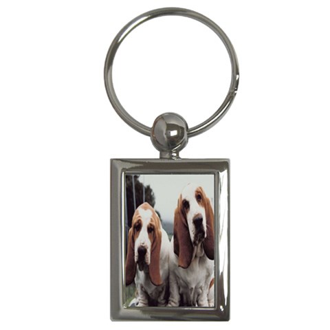 basset hounds two Key Chain (Rectangle) from UrbanLoad.com Front