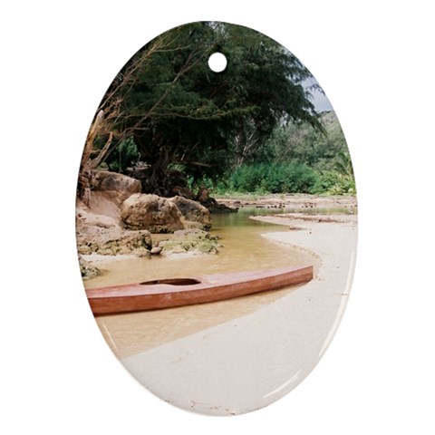 kayak in river Ornament (Oval) from UrbanLoad.com Front
