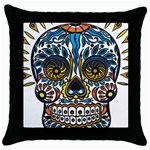 Mexican Skull Throw Pillow Case (Black)