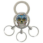 Mexican Skull 3-Ring Key Chain