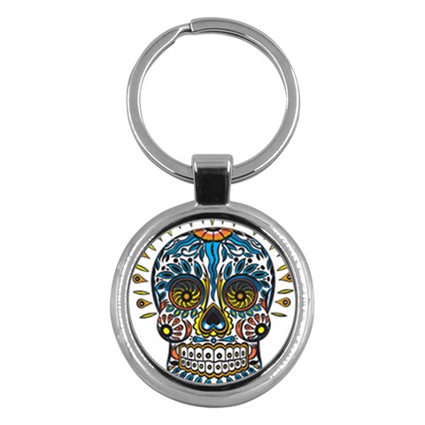 Mexican Skull Key Chain (Round) from UrbanLoad.com Front