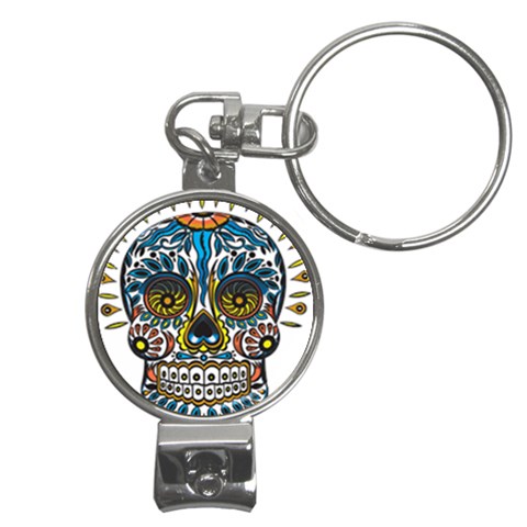 Mexican Skull Nail Clippers Key Chain from UrbanLoad.com Front