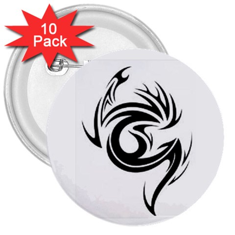 tattoo 3  Button (10 pack) from UrbanLoad.com Front
