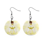 angel with white wings 1  Button Earrings