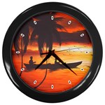Thai Night Fishing Wall Clock (Black)