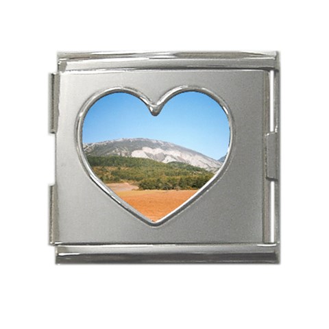 mountainscene1 Mega Link Heart Italian Charm (18mm) from UrbanLoad.com Front