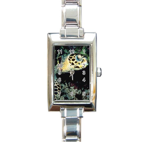 Sea Turlte Rectangular Italian Charm Watch from UrbanLoad.com Front