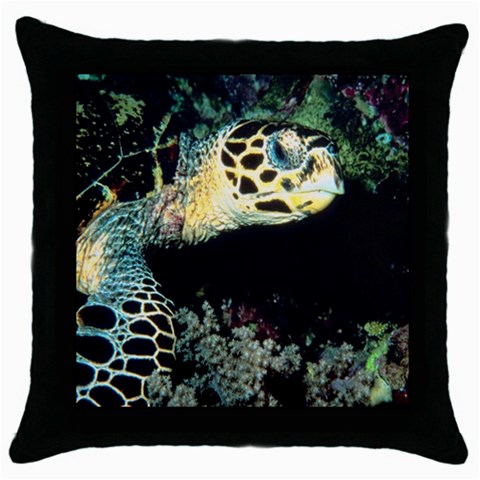 Sea Turlte Throw Pillow Case (Black) from UrbanLoad.com Front