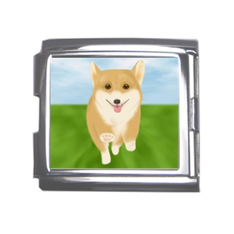 Walking Dog Mega Link Italian Charm (18mm) from UrbanLoad.com Front