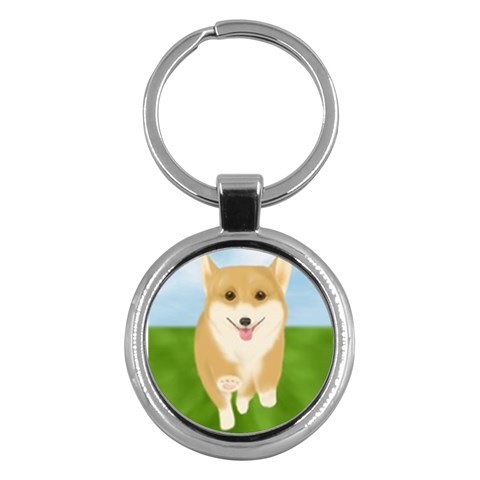 Walking Dog Key Chain (Round) from UrbanLoad.com Front