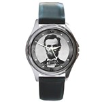 Abraham Lincoln - Quality Round Unisex Leather Strap Watch