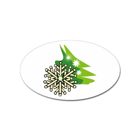 Winter Snowflake Sticker (Oval) from UrbanLoad.com Front