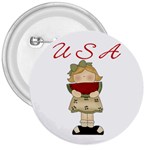 USA Girl With Watermelon 3  Button