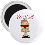 USA Girl With Watermelon 3  Magnet