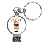 USA Girl With Watermelon Nail Clippers Key Chain