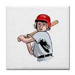 Boy with Baseball Bat Tile Coaster