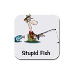 Stupid Fish Rubber Square Coaster (4 pack)