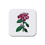 Flower Rubber Square Coaster (4 pack)