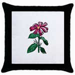 Flower Throw Pillow Case (Black)