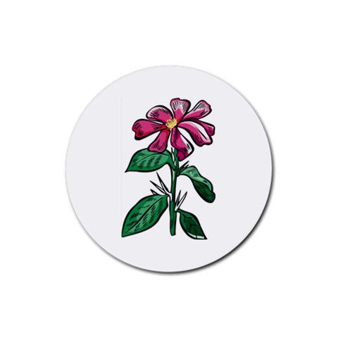 Flower Rubber Round Coaster (4 pack) from UrbanLoad.com Front
