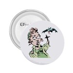 Scared Woman Holding Cross 2.25  Button