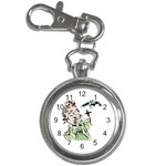 Scared Woman Holding Cross Key Chain Watch