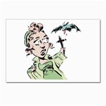 Scared Woman Holding Cross Postcards 5  x 7  (Pkg of 10)