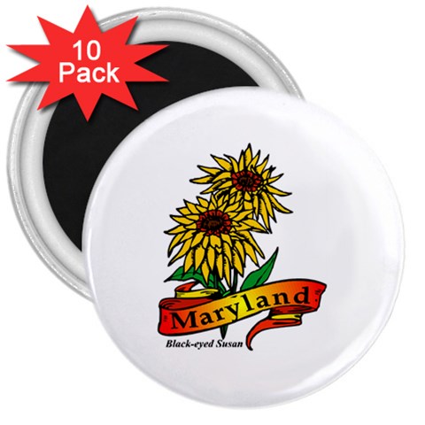Maryland State Flower 3  Magnet (10 pack) from UrbanLoad.com Front