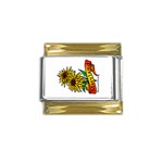 Maryland State Flower Gold Trim Italian Charm (9mm)