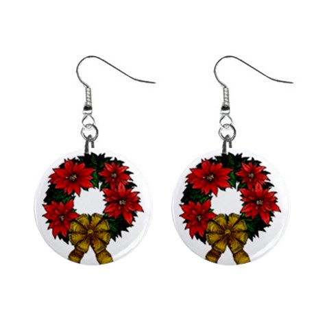 Christmas Wreath Custom Earrings from UrbanLoad.com Front