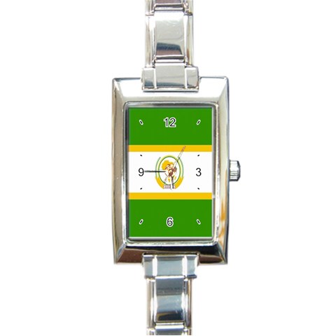 African_Union Rectangular Italian Charm Watch from UrbanLoad.com Front