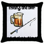 fishing and beer what else is there Throw Pillow Case (Black)