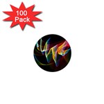 Northern Lights, Abstract Rainbow Aurora 1  Mini Button (100 pack)