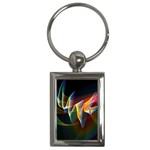 Northern Lights, Abstract Rainbow Aurora Key Chain (Rectangle)