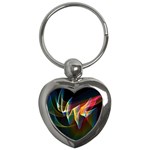 Northern Lights, Abstract Rainbow Aurora Key Chain (Heart)
