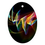Northern Lights, Abstract Rainbow Aurora Oval Ornament (Two Sides)