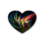 Northern Lights, Abstract Rainbow Aurora Drink Coasters (Heart)