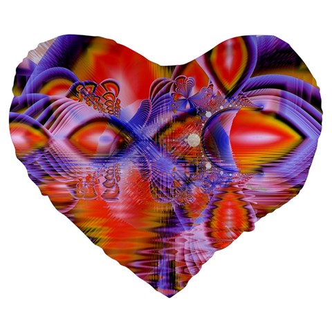 Crystal Star Dance, Abstract Purple Orange 19  Premium Heart Shape Cushion from UrbanLoad.com Front