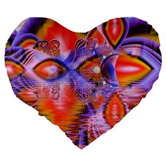 Crystal Star Dance, Abstract Purple Orange 19  Premium Heart Shape Cushion from UrbanLoad.com Back