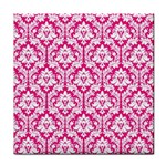 Hot Pink Damask Pattern Face Towel