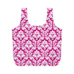 Hot Pink Damask Pattern Full Print Recycle Bag (M)