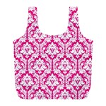 Hot Pink Damask Pattern Full Print Recycle Bag (L)