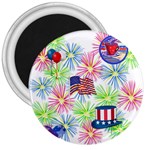 Patriot Fireworks 3  Button Magnet